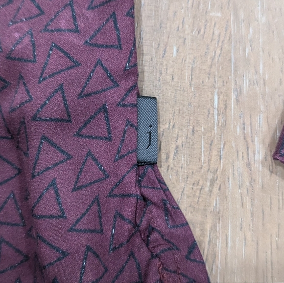 Mens John Varvatos Ross Geometric LS Button Up Shirt Dark Plum Small - Picture 3 of 5